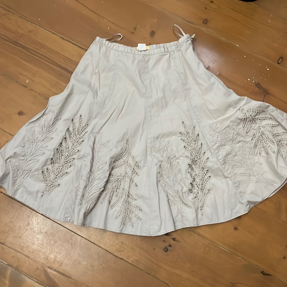 Khaki midi skirt